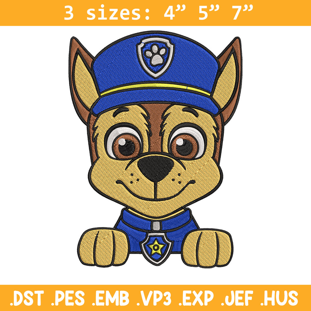 Chase Embroidery Design, Paw Patrol Embroidery, Embroidery File, Anime Embroidery, Anime shirt, Digital download.jpg