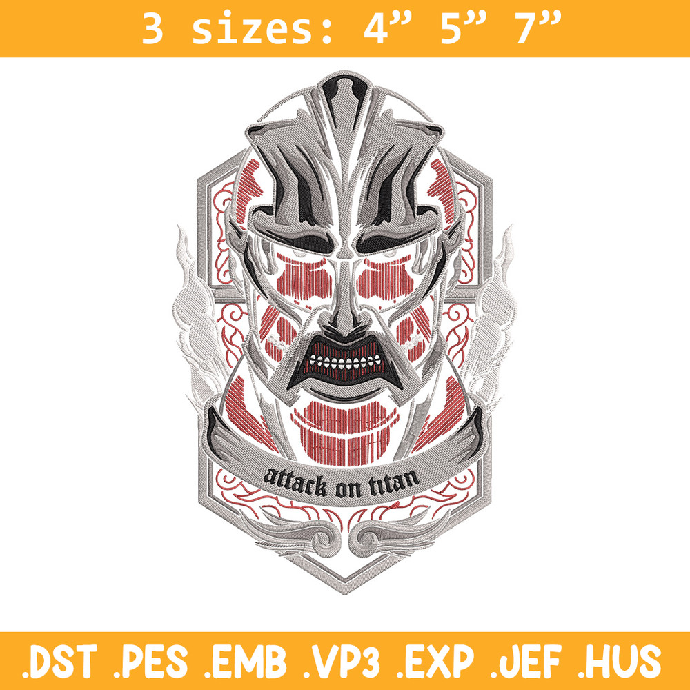 Colossal poster Embroidery Design, Aot Embroidery, Embroidery File, Anime Embroidery, Anime shirt, Digital download.jpg