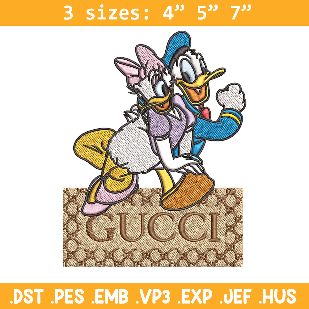 Daisy And Donald Duck Gucci Embroidery design, Disney Embroidery, cartoon design, Embroidery File, Instant download..jpg