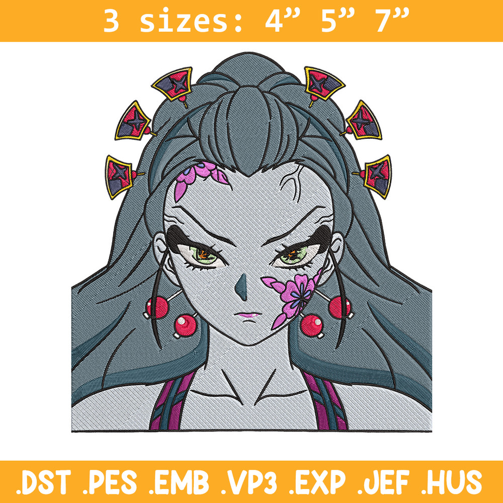 Daki face Embroidery Design, Demon slayer Embroidery, Embroidery File, Anime Embroidery, Anime shirt, Digital download.jpg