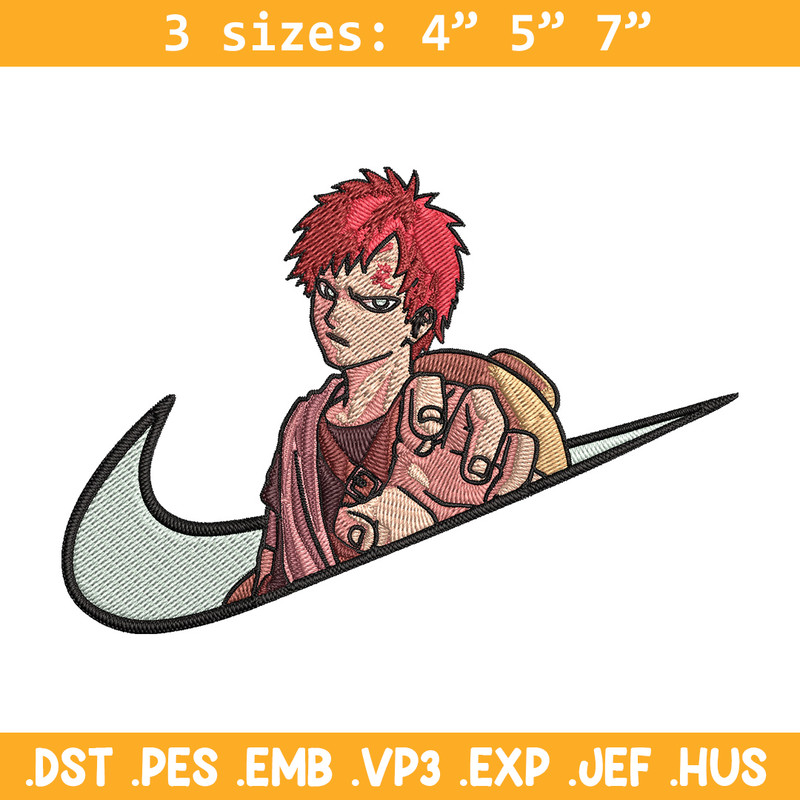 Gaara x nike Embroidery Design, Naruto Embroidery, Embroidery File, Nike Embroidery, Anime shirt, Digital download.jpg