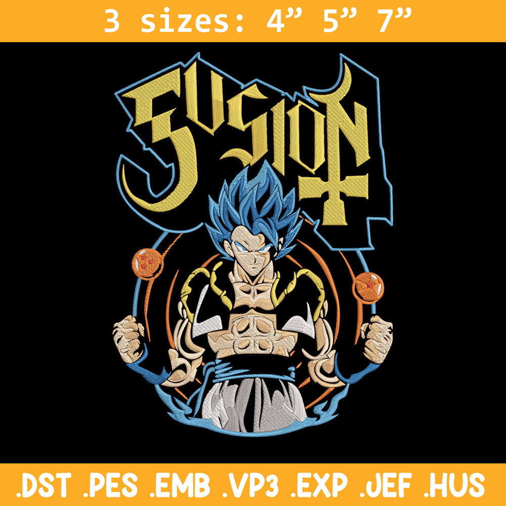 Gogeta Embroidery Design, Dragonball Embroidery, Embroidery File, Anime Embroidery, Anime shirt, Digital download..jpg