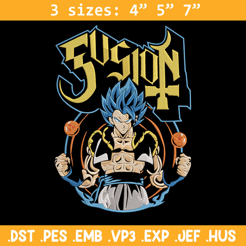 Gogeta Embroidery Design, Dragonball Embroidery, Embroidery File, Anime Embroidery, Anime shirt, Digital download..jpg