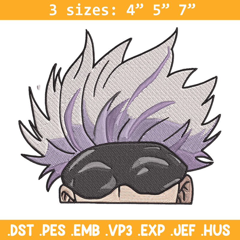 Gojo Peeker Embroidery Design, Jujutsu Embroidery, Embroidery File, Anime Embroidery, Anime shirt, Digital download..jpg