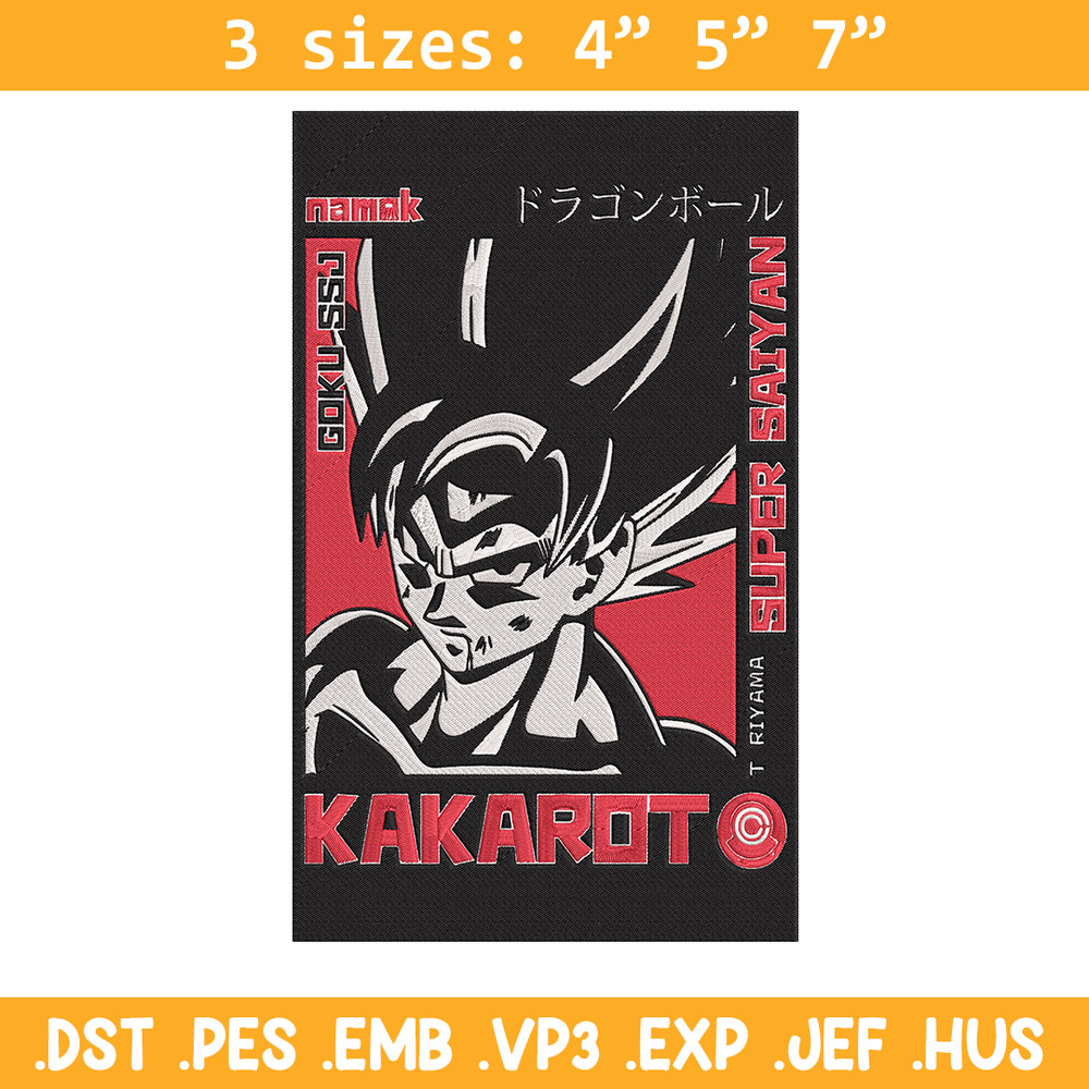 Goku poster Embroidery Design, Dragonball Embroidery, Embroidery File, Anime Embroidery, Anime shirt, Digital download.jpg