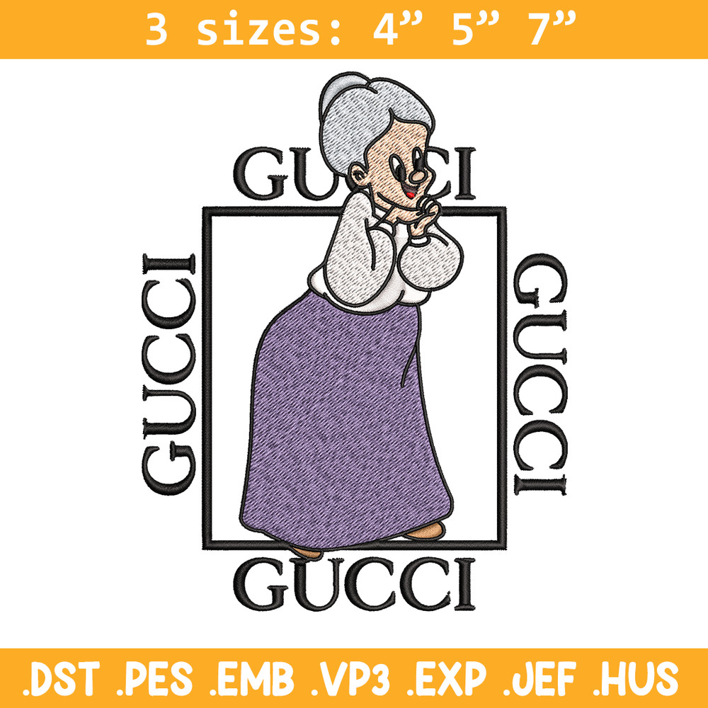 Granny Gucci Embroidery design, Granny Gucci Embroidery, cartoon design, Embroidery File, Gucci logo, Digital download..jpg