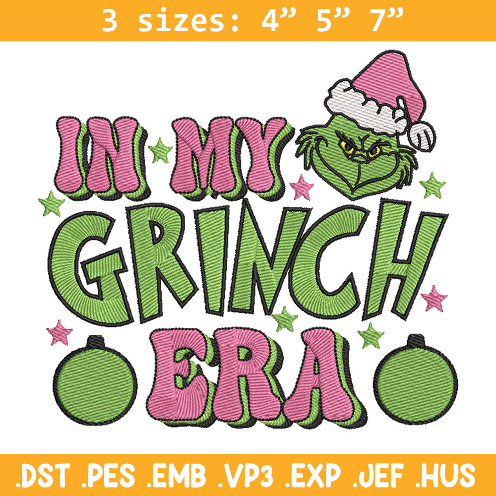 Grinch era embroidery design, Grinch embroidery, Chrismas design,Embroidery shirt, Embroidery file, Digital download.jpg