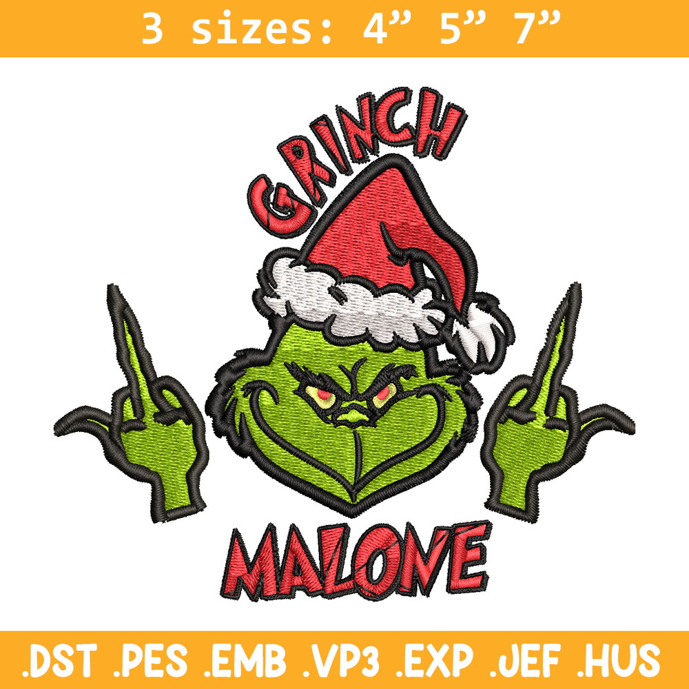 Grinch Middle Finger Embroidery design, Grinch christmas Embroidery, Embroidery File, Grinch design, Instant download..jpg