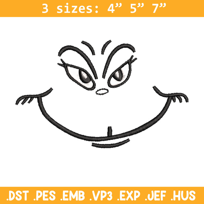 Grinch smile embroidery design,Grinch embroidery, Chrismas design, Embroidery shirt, Embroidery file, Digital download..jpg