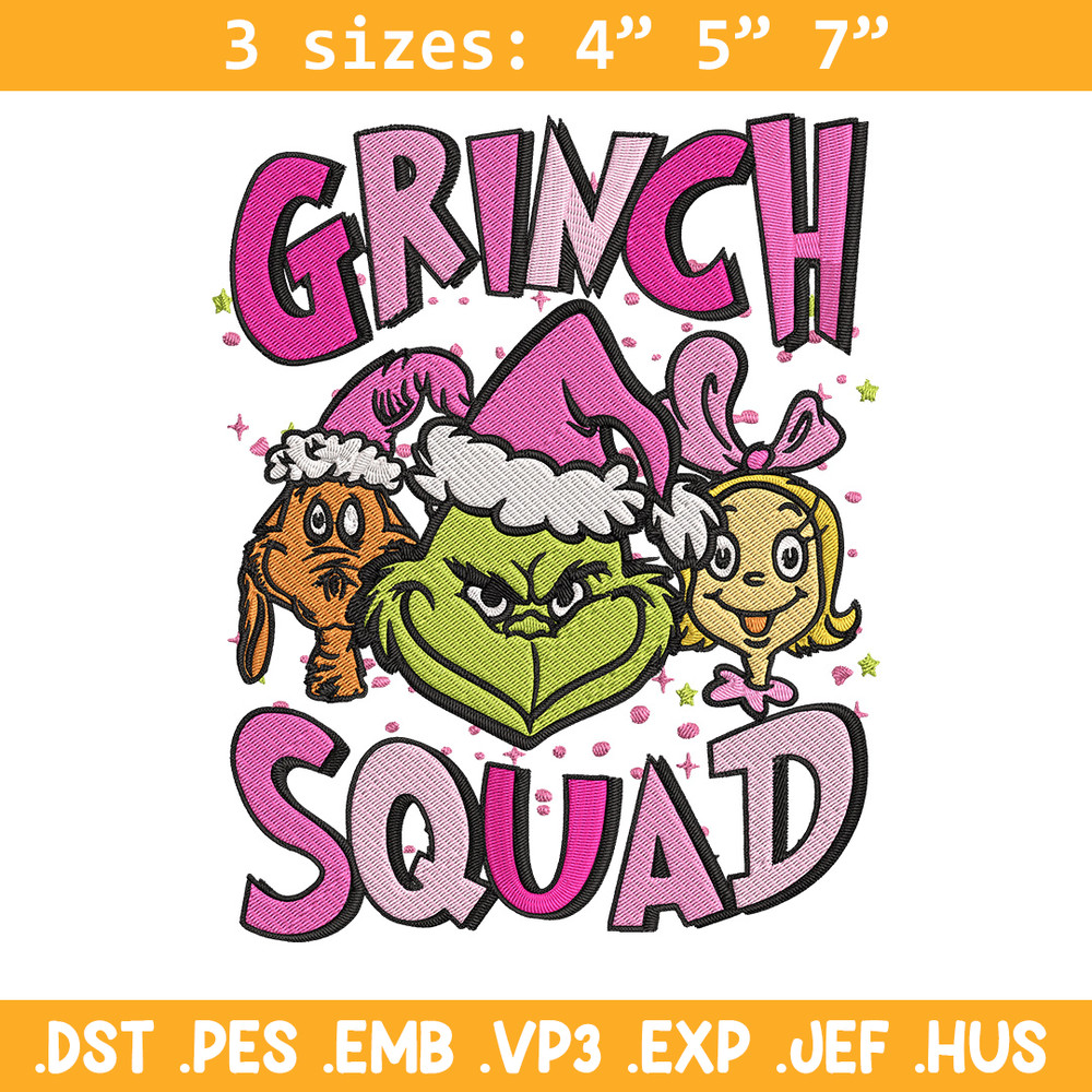 Grinch squad Embroidery Design, Grinch Embroidery, Embroidery File, Chrismas Embroidery, Anime shirt, Digital download.jpg