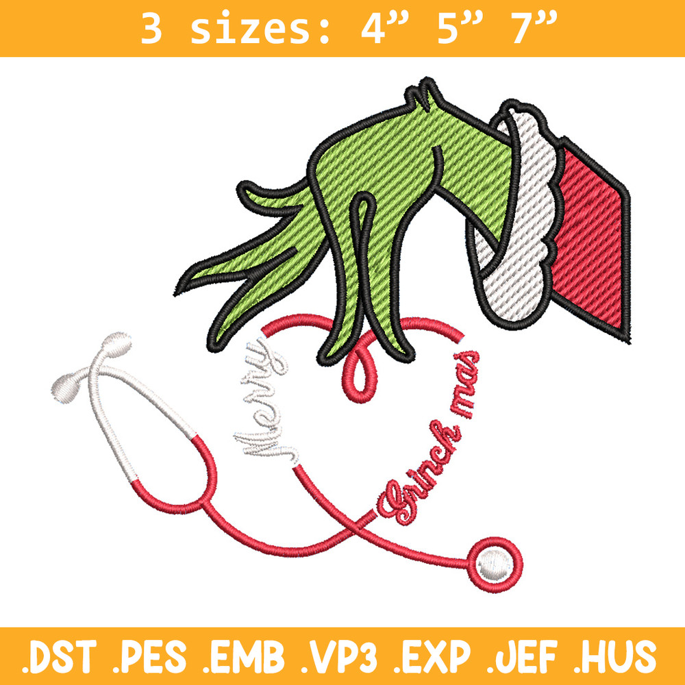 Grinchmas embroidery design, Chrismas design, Embroidery shirt, Embroidery file, Grinch embroidery, Digital download (2).jpg