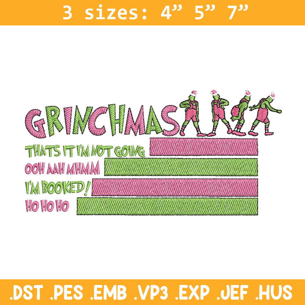Grinchmas embroidery design, Chrismas design, Embroidery shirt, Embroidery file, Grinch embroidery, Digital download.jpg