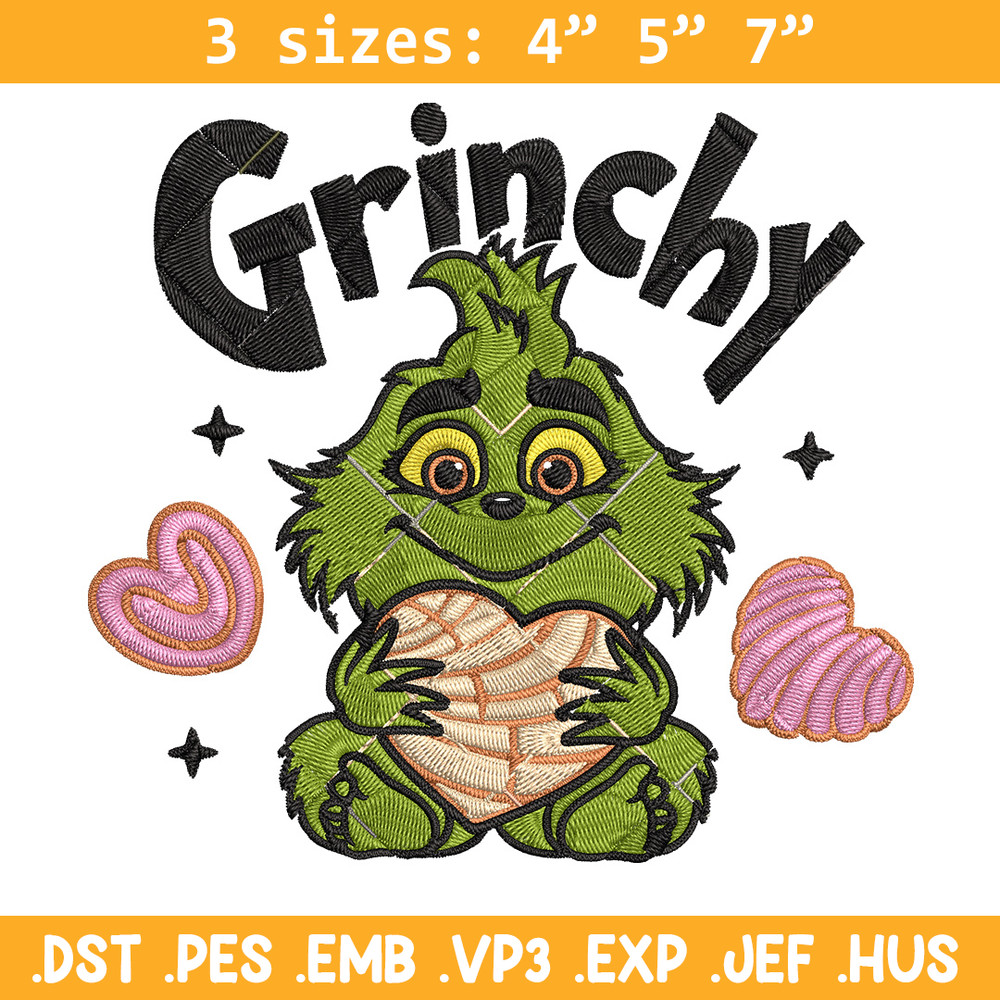 Grinchy cute Embroidery Design, Grinch Embroidery, Embroidery File, Chrismas Embroidery, Anime shirt,Digital download.jpg