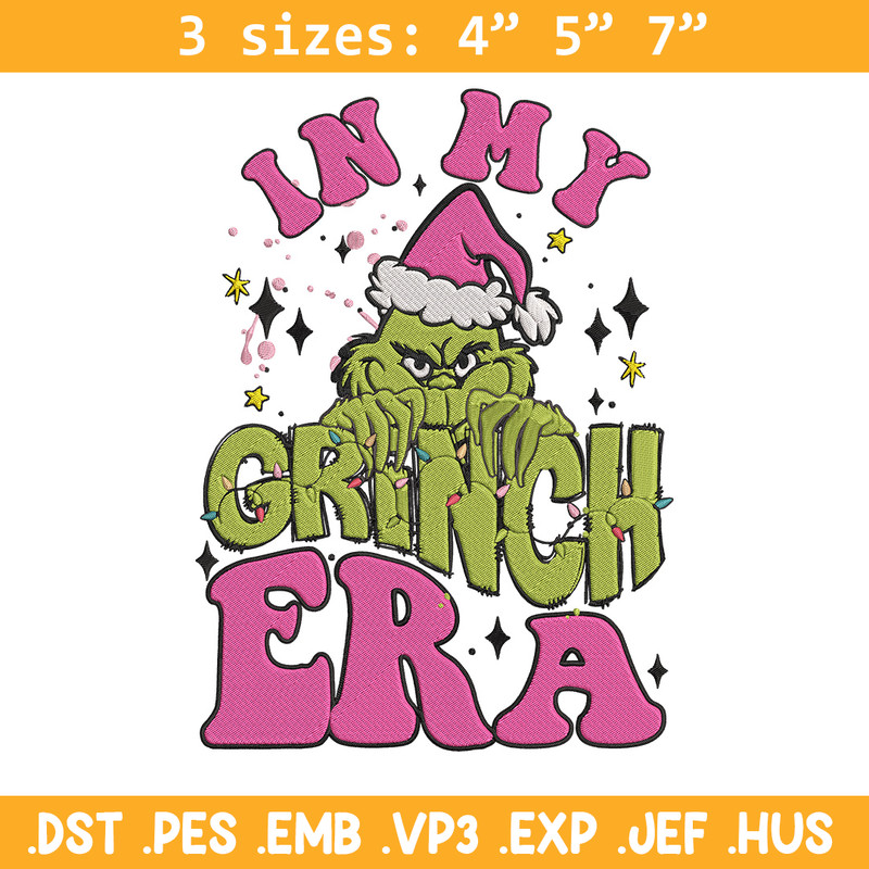Grinchy era Embroidery Design, Grinch Embroidery, Embroidery File,Chrismas Embroidery, Anime shirt, Digital download.jpg