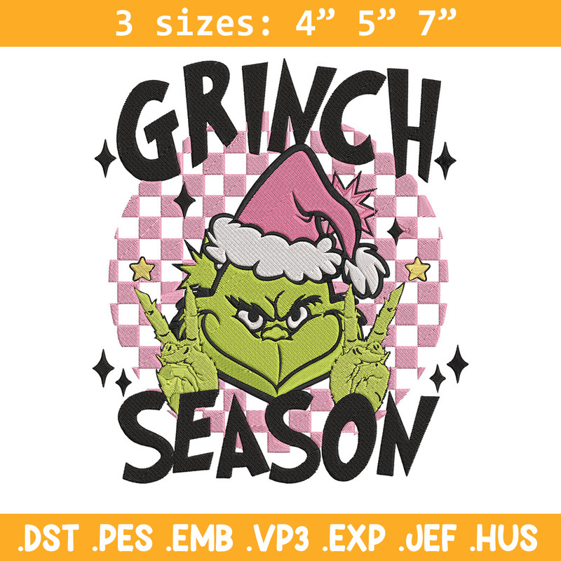 Grinchy season Embroidery Design, Grinch Embroidery, Embroidery File,Chrismas Embroidery, Anime shirt, Digital download.jpg