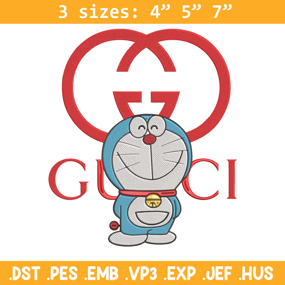 Gucci doraemon Embroidery Design, Doraemon Embroidery, Embroidery File, Gucci Embroidery, Anime shirt, Digital download.jpg