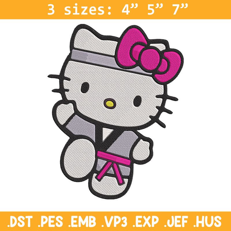 Hello kitty Taekwondo Embroidery Design, Hello kitty Embroidery, Embroidery File, Anime Embroidery, Digital download.jpg