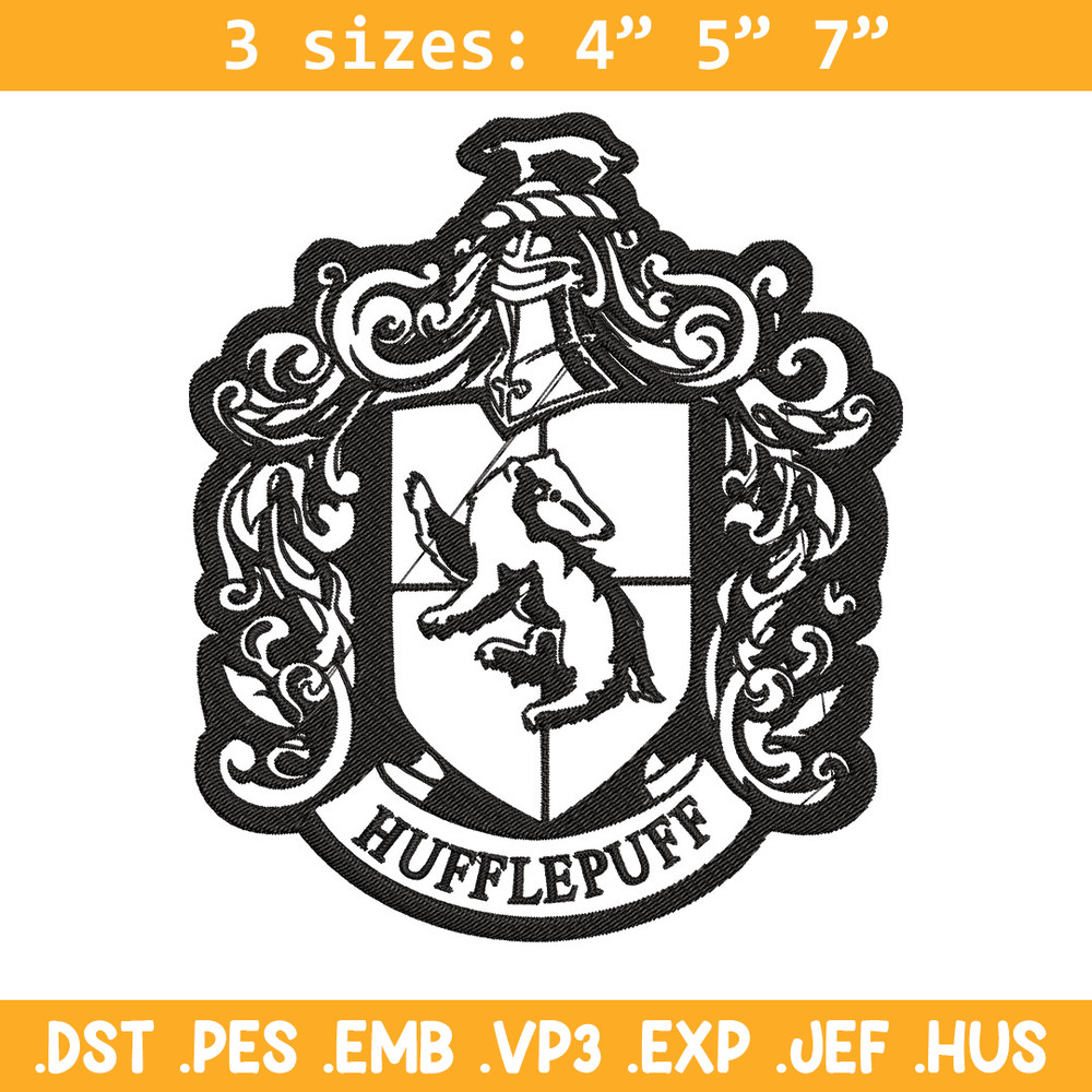 Hufflepuff Crest Embroidery Design, logo Embroidery, Embroidery File, logo shirt, Embroidery design, Digital download..jpg
