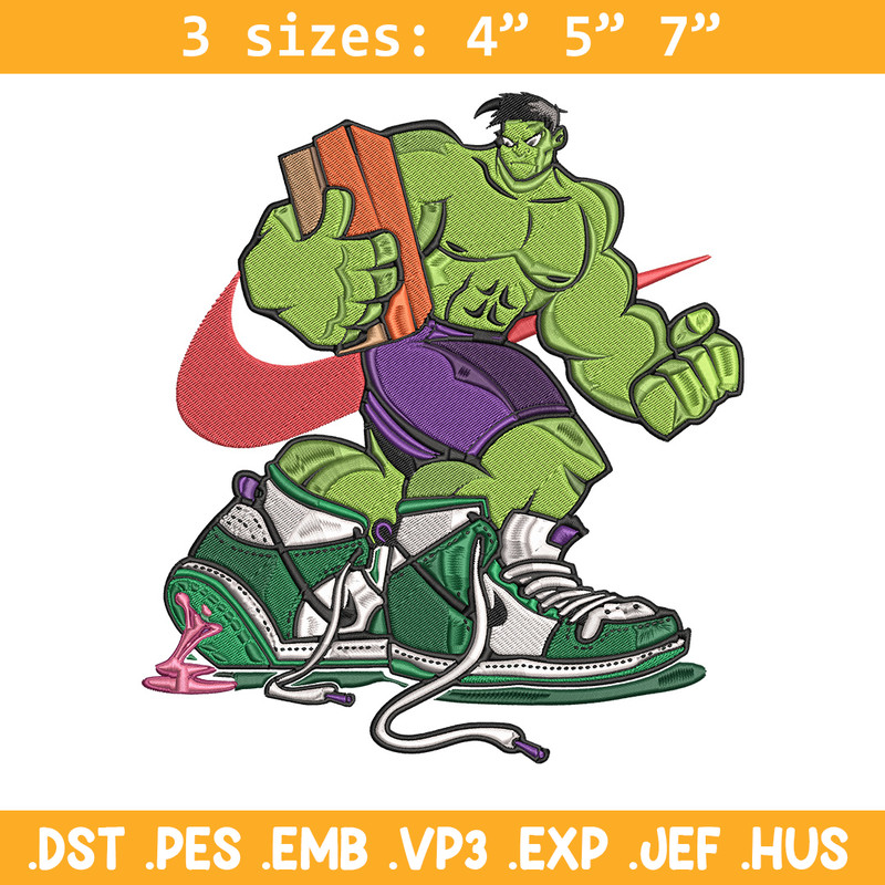 Hulk x nike Embroidery Design, Marvel Embroidery, Embroidery File, Nike Embroidery, Anime shirt, Digital download.jpg