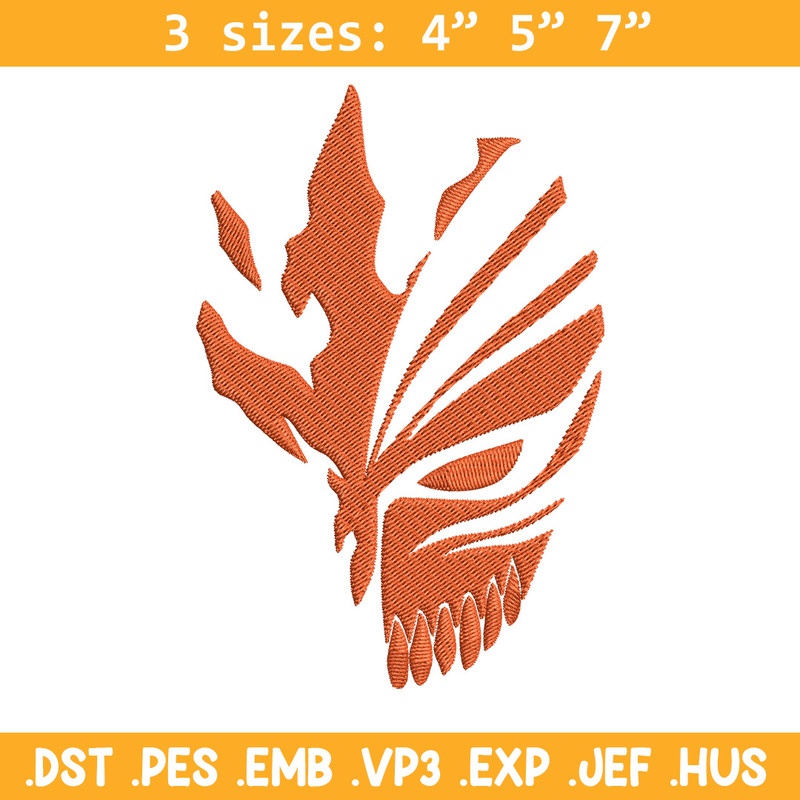 Ichigo mask Embroidery Design, Bleach Embroidery, Embroidery File, Anime Embroidery, Anime shirt, Digital download.jpg