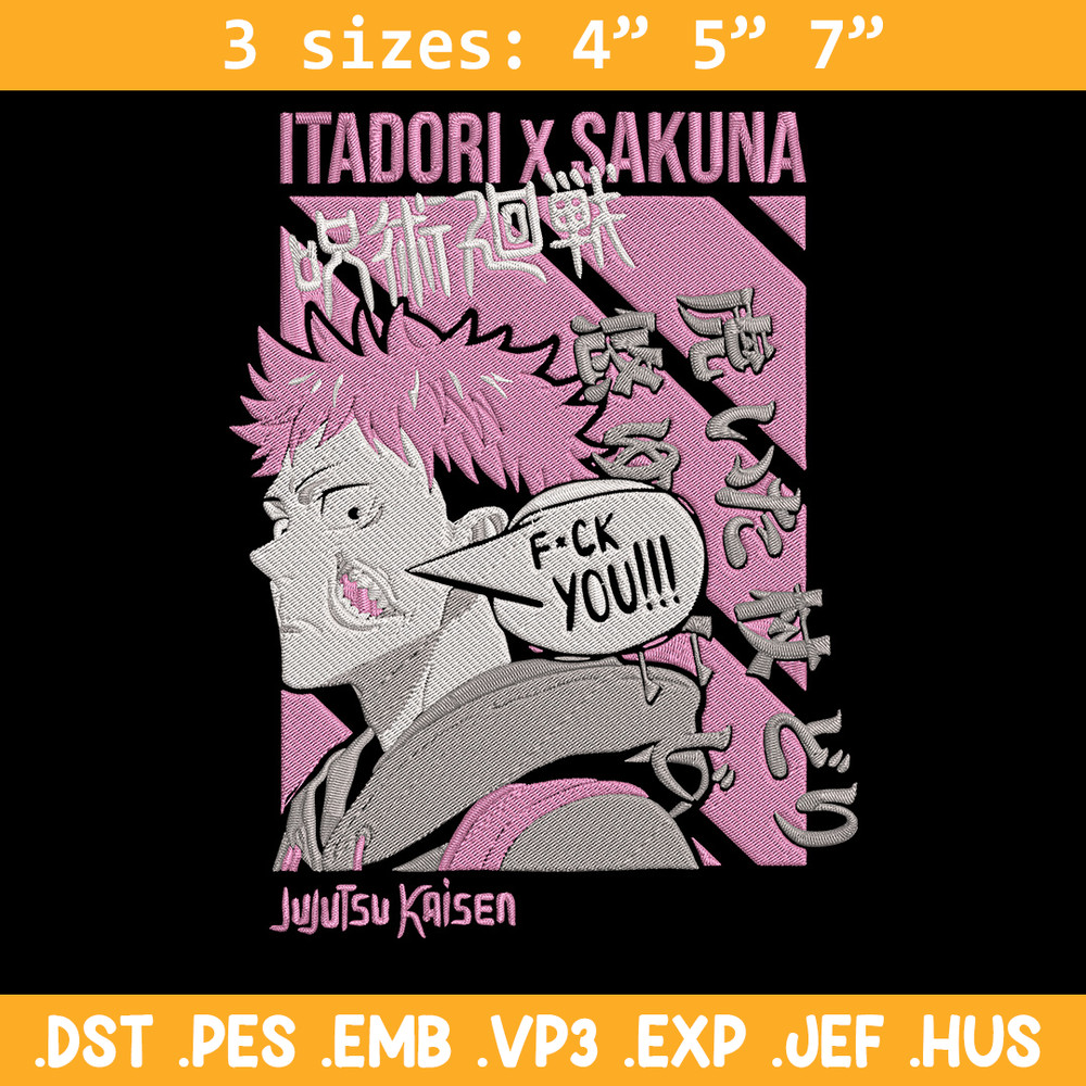 Itadori x Sukuna Embroidery Design, Jujutsu Embroidery, Embroidery File, Anime Embroidery, Anime shirt, Digital download.jpg