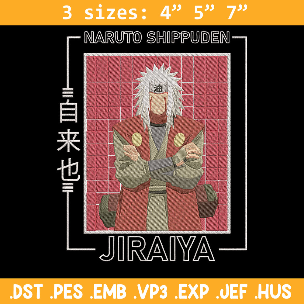 Jiraiya Embroidery Design, Naruto Embroidery, Embroidery File, Anime Embroidery, Anime shirt, Digital download.jpg