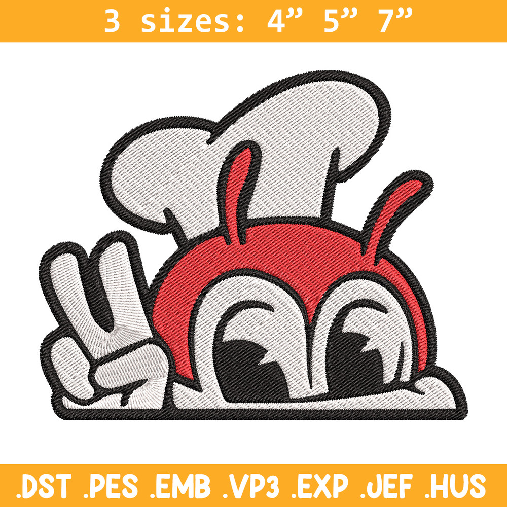 Jollibee Peek Embroidery Design, Logo Embroidery, Embroidery File, Anime Embroidery, Anime shirt, Digital download.jpg