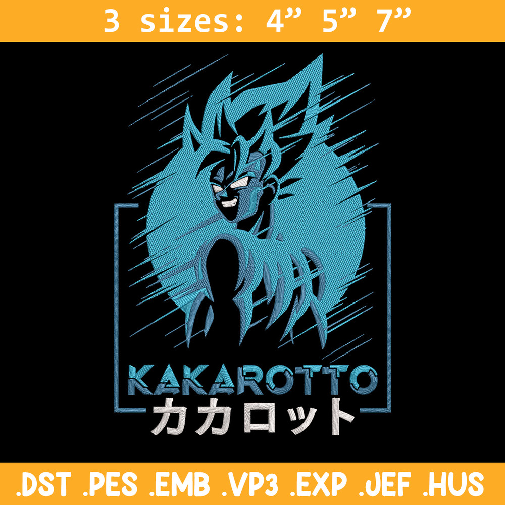 Kakarotto Embroidery Design, Dragonball Embroidery, Embroidery File, Anime Embroidery, Anime shirt, Digital download.jpg