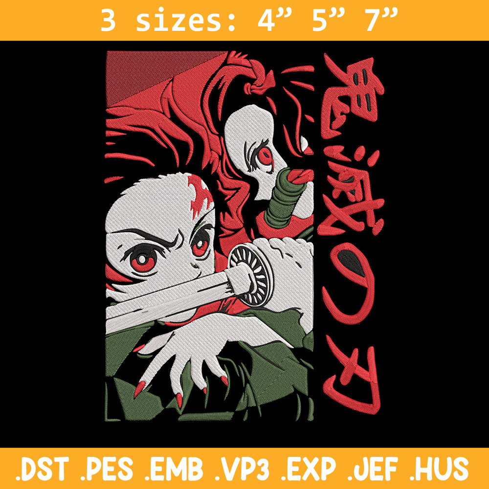Kamado Tanjiro Embroidery Design, Demon slayer Embroidery, Embroidery File, Anime Embroidery, Digital download.jpg