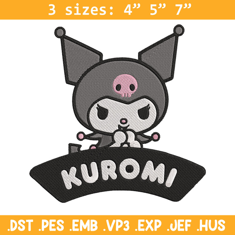 Kuromi logo Embroidery Design, Hello kitty Embroidery, Embroidery File, Anime Embroidery, Anime shirt, Digital download.jpg