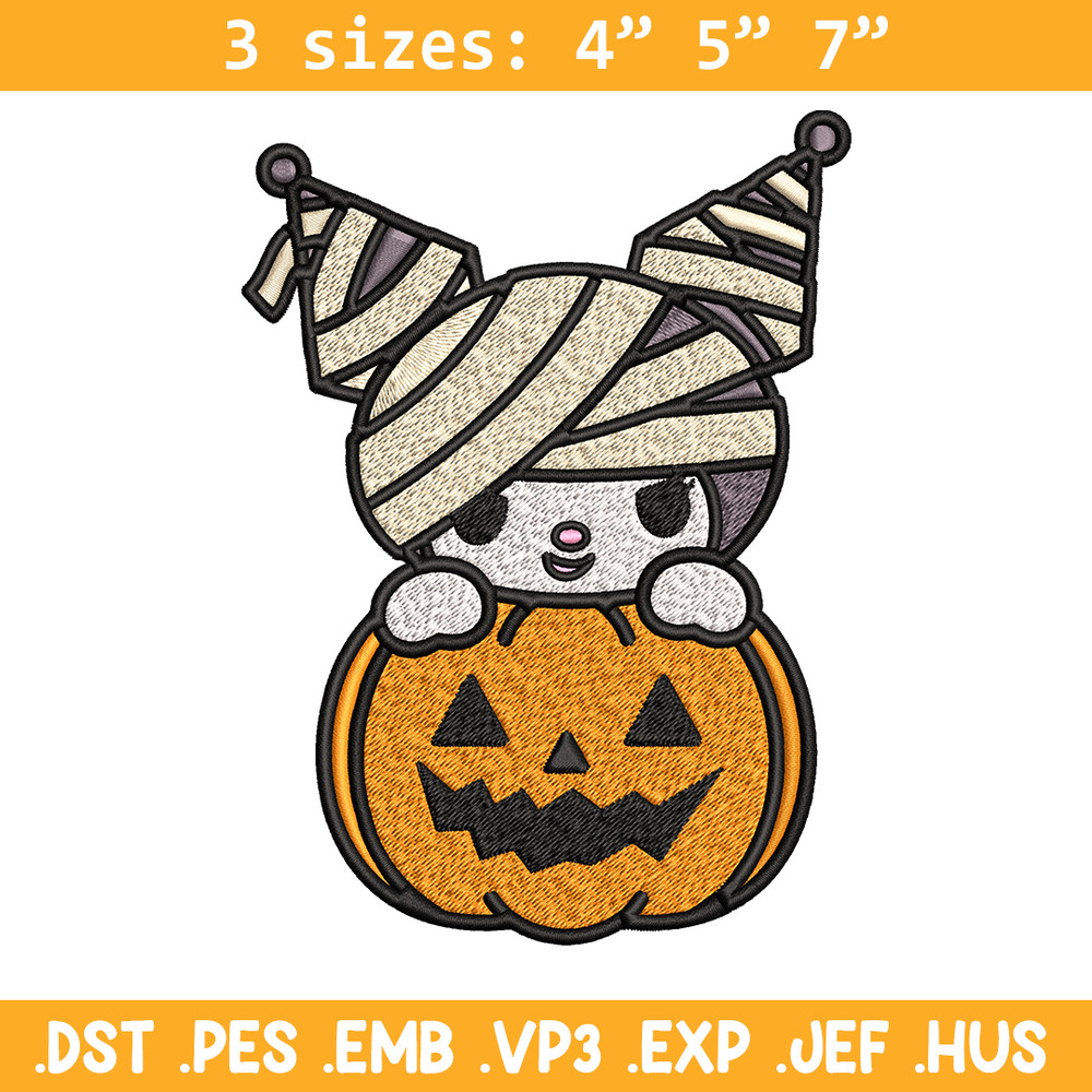 Kuromi Mummy Embroidery design, Halloween Embroidery, Embroidery File, cartoon design, logo shirt, Digital download..jpg
