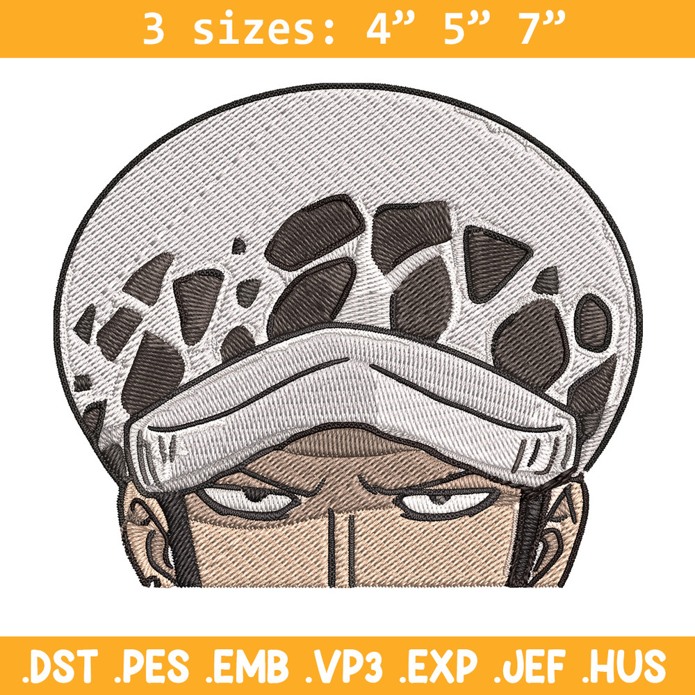 Law Peeker Embroidery Design, One piece Embroidery, Embroidery File, Anime Embroidery, Anime shirt, Digital download.jpg