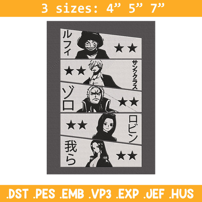 Luffy friends Embroidery Design, One piece Embroidery, Embroidery File, Anime Embroidery, Anime shirt, Digital download.jpg