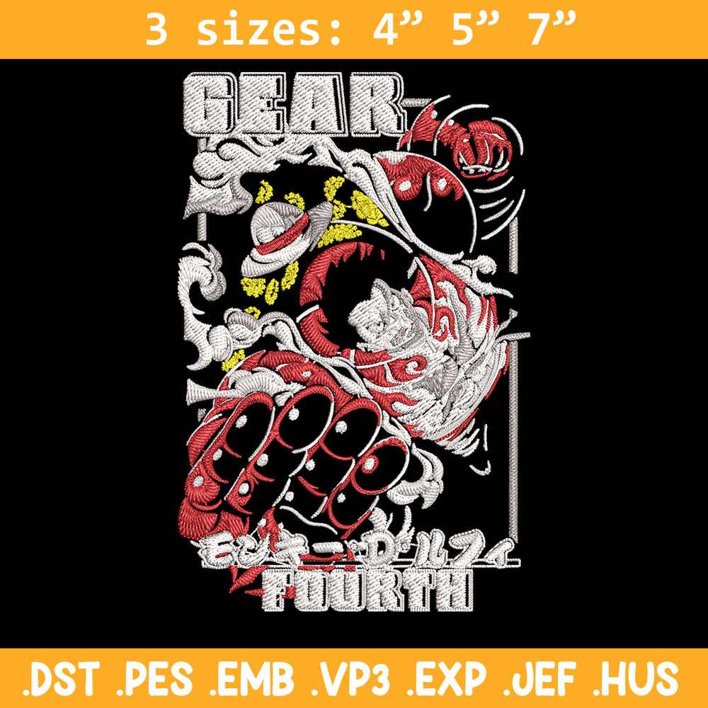 Luffy gear 4 Embroidery Design,One piece Embroidery, Embroidery File, Anime Embroidery, Anime shirt, Digital download..jpg