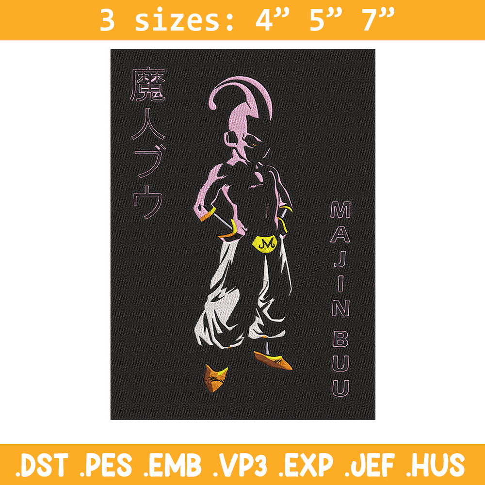 Majin Buu Embroidery Design, Dragonball Embroidery, Embroidery File, Anime Embroidery, Anime shirt, Digital download.jpg