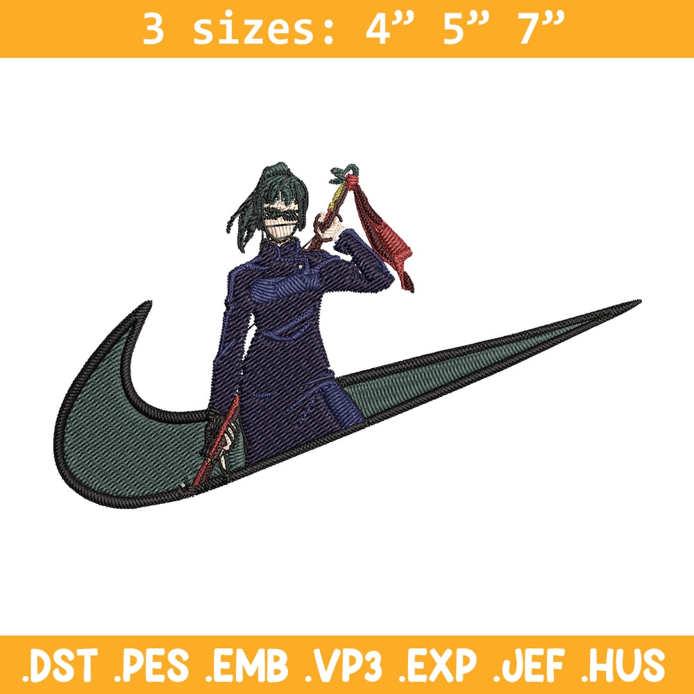 Maki x nike Embroidery Design, Jujutsu Embroidery, Embroidery File, Nike Embroidery, Anime shirt, Digital download.jpg
