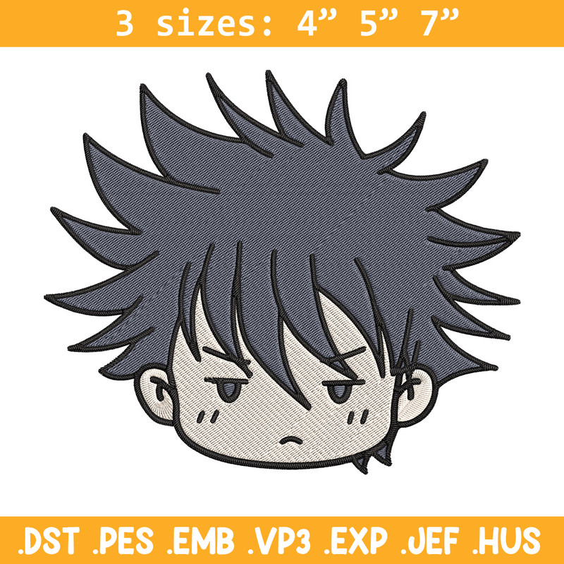 Megumi chibi Embroidery Design, Jujutsu Embroidery, Embroidery File, Anime Embroidery, Anime shirt,Digital download.jpg