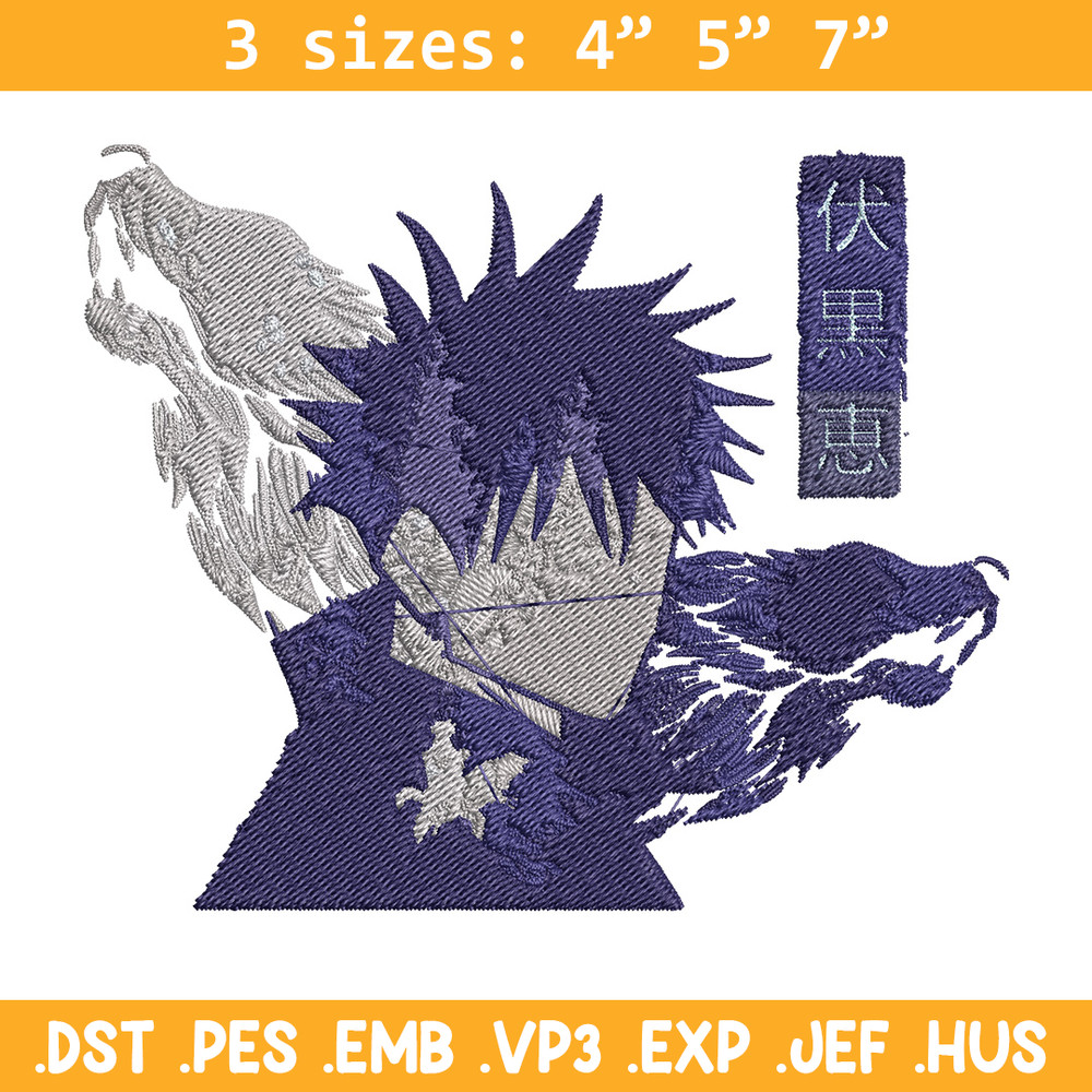 Megumi Embroidery Design, Jujutsu kaisen Embroidery, Embroidery File, Anime Embroidery, Anime shirt, Digital download.jpg