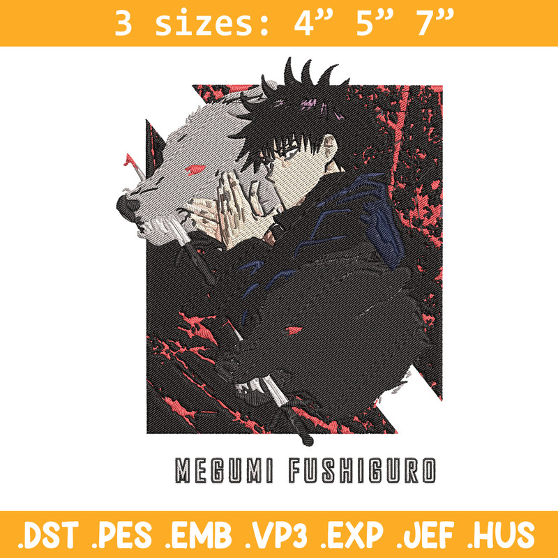Megumi poster Embroidery Design, Jujutsu Embroidery, Embroidery File, Anime Embroidery, Anime shirt, Digital download..jpg