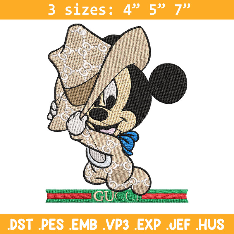 Mickey baby Embroidery Design, Gucci Embroidery, Embroidery File, Logo shirt, Sport Embroidery, Digital download.jpg