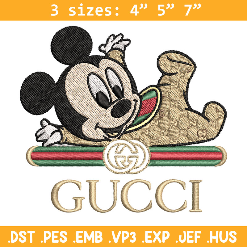Mickey baby gucci Embroidery Design,Gucci Embroidery, Embroidery File, Logo shirt, Sport Embroidery, Digital download.jpg