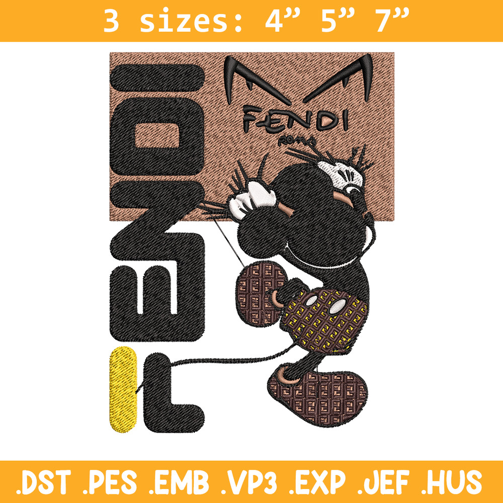 Mickey Fendi Logo Embroidery design, Mickey Mouse cartoon Embroidery, cartoon design, Embroidery File, Instant download..jpg