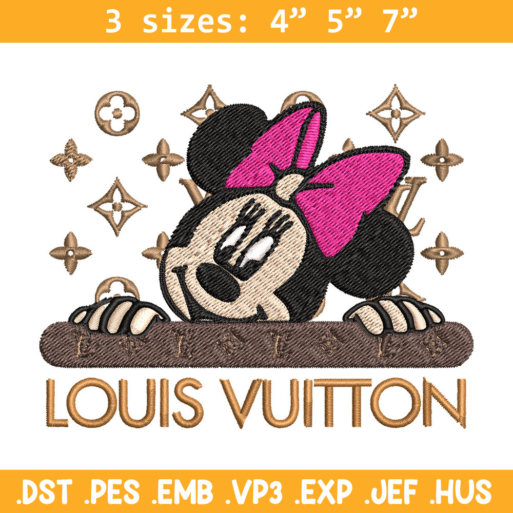 Minnie head lv Embroidery Design, Lv Embroidery, Embroidery File, Brand Embroidery, Logo shirt, Digital download.jpg