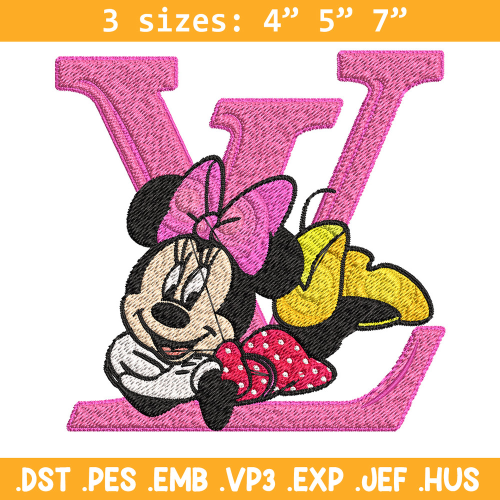 Minnie pink lv Embroidery Design, Lv Embroidery, Brand Embroidery, Embroidery File, Logo shirt, Digital download.jpg