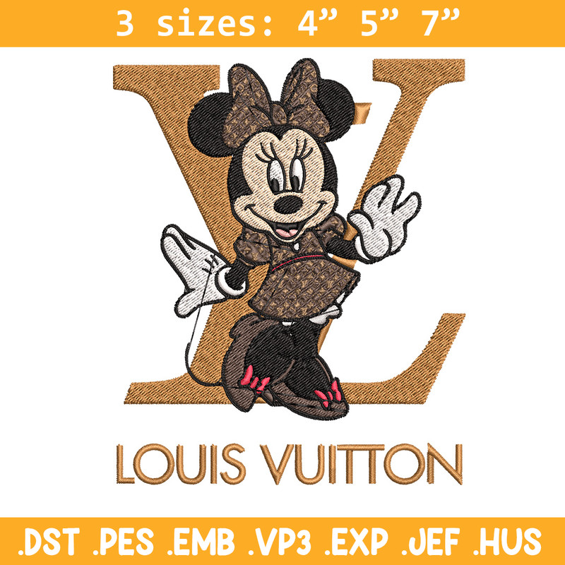 Minnie smile lv Embroidery Design, Lv Embroidery, Embroidery File, Brand Embroidery, Logo shirt, Digital download.jpg
