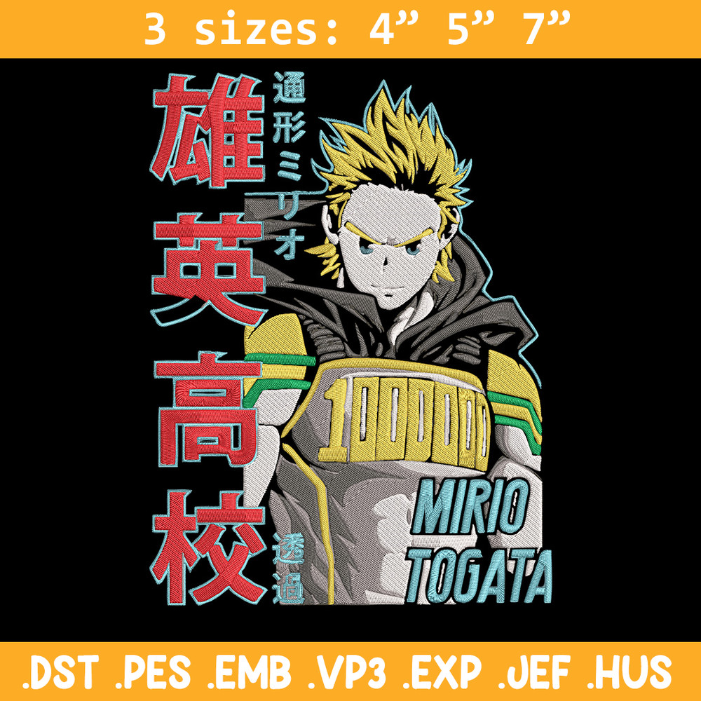 Mirio Togata Embroidery Design, Mha Embroidery, Embroidery File, Anime Embroidery, Anime shirt, Digital download.jpg