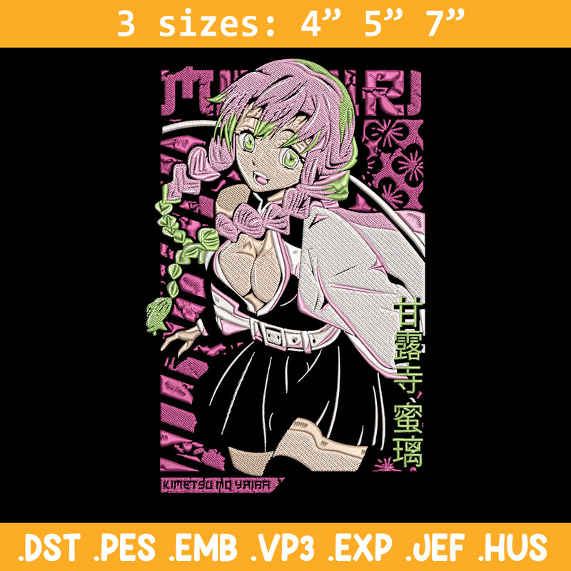 Mitsuri poster Embroidery Design, Demon slayer Embroidery, Embroidery File,Anime Embroidery,Anime shirt,Digital download.jpg