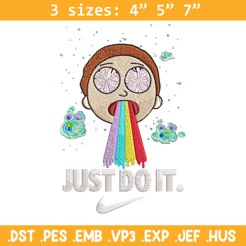 Morty Smith Just Rick It Embroidery design, Cartoon Embroidery, Logo Nike design, Embroidery file, Instant download..jpg