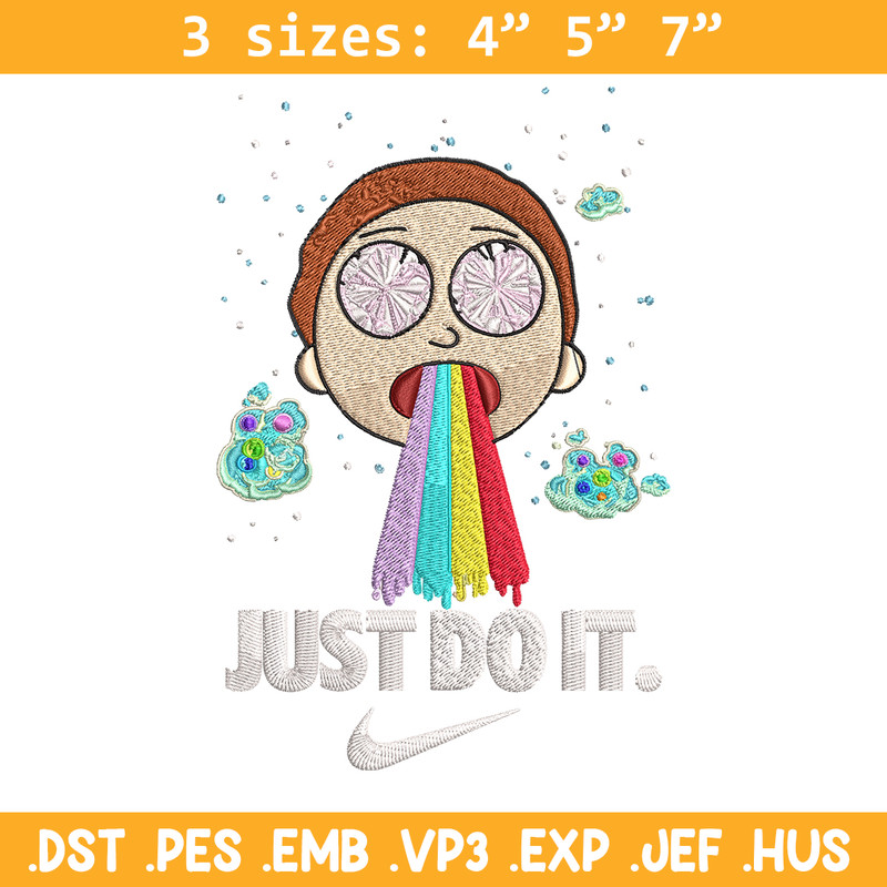 Morty Smith Just Rick It Embroidery design, Cartoon Embroidery, Logo Nike design, Embroidery file, Instant download..jpg