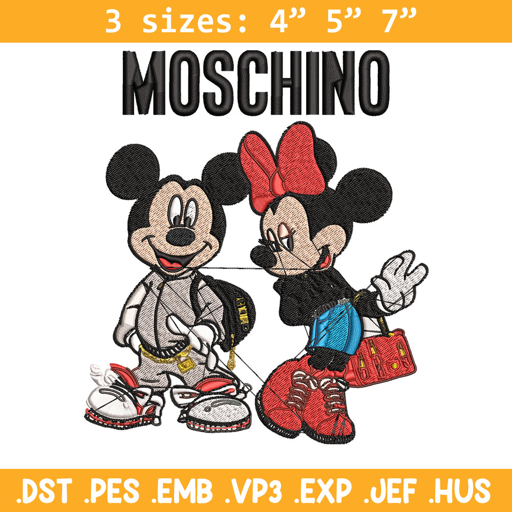 Moschino Mickey and Minnie mouse Embroidery design, Disney Embroidery, cartoon design, Embroidery File, Digital download.jpg